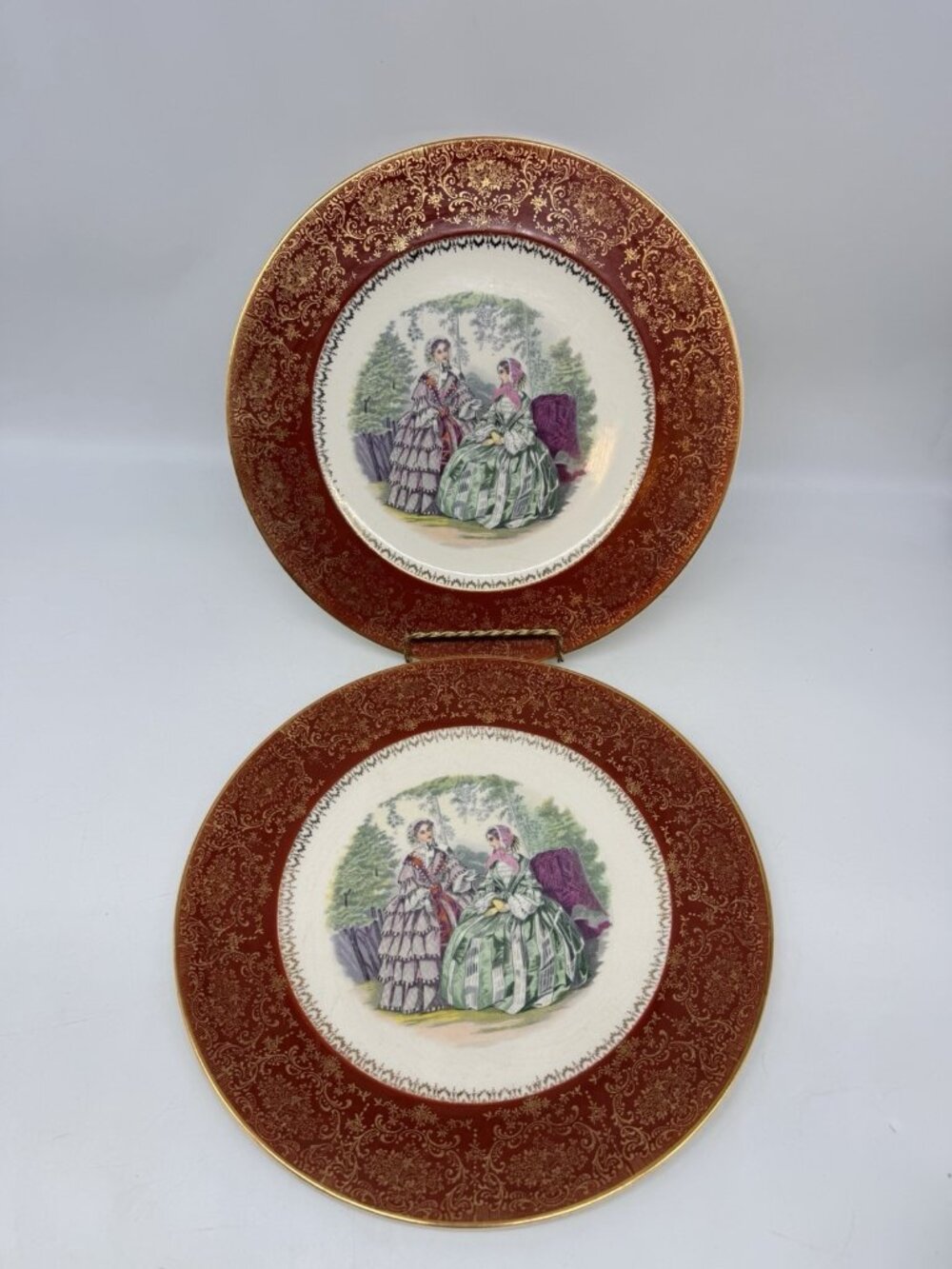 SET OF 6 Vintage Victorian Century by Salem 23 Karat Gold Dinner Plates 10 3/4”